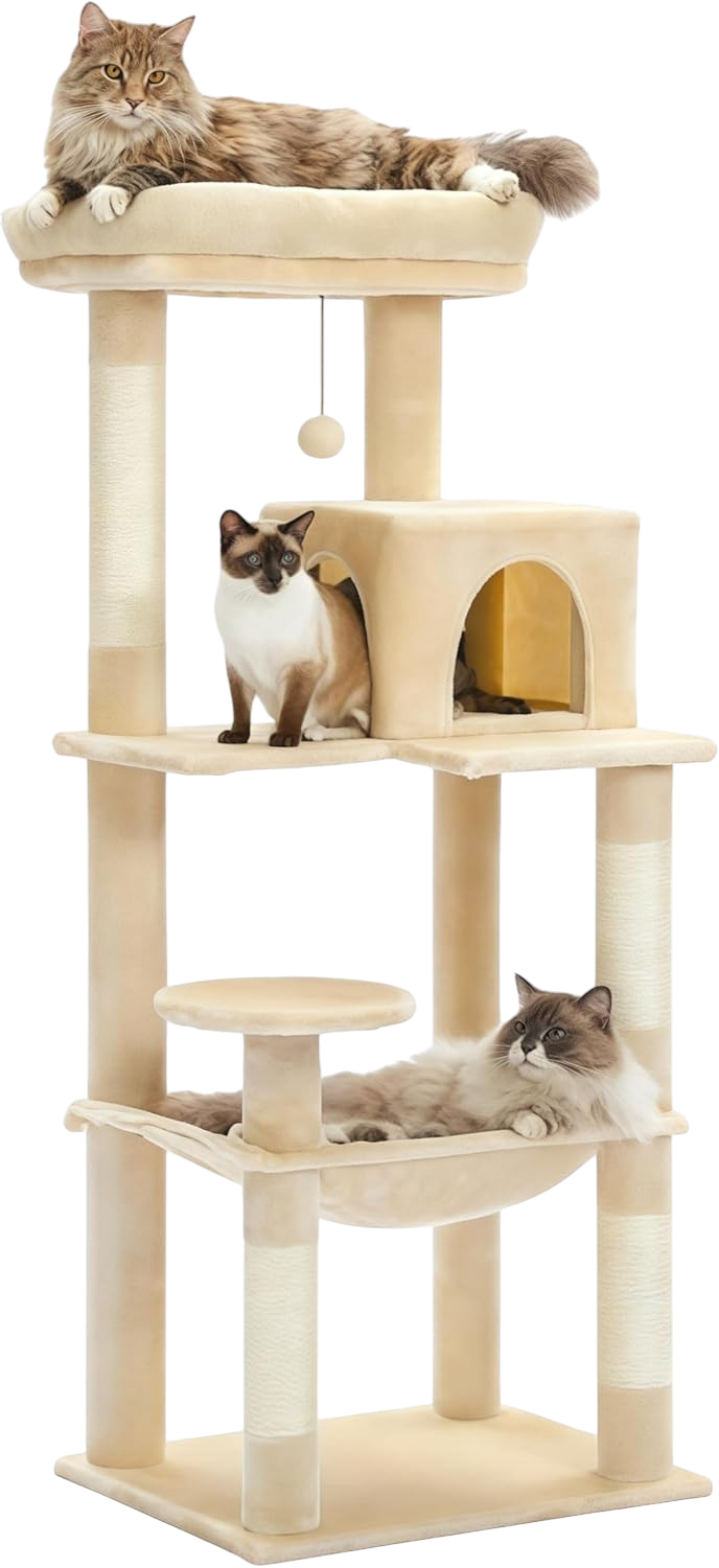 costco cat tree MUTTROS 56.3in large cats metal hammock beige
