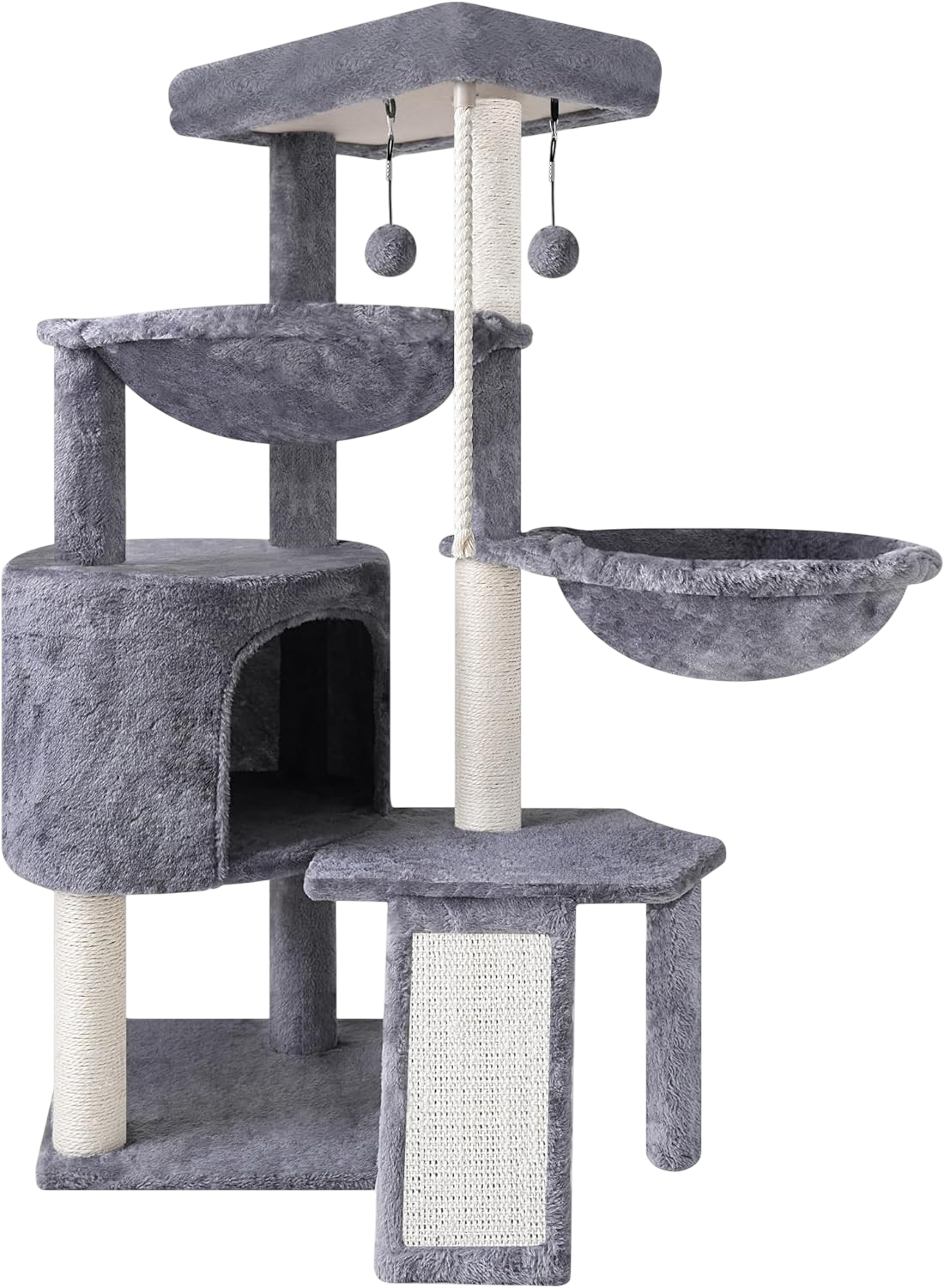 costco cat tree three layer condo two hammocks gray